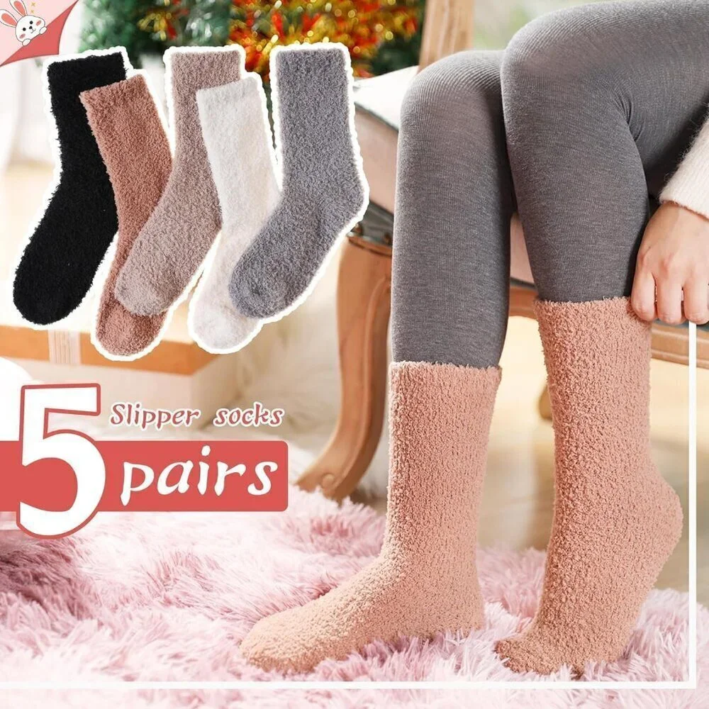 🆕Women Fuzzy Socks Soft Warm Fluffy Sleep Thermal Plush Casual Cozy Home Socks
